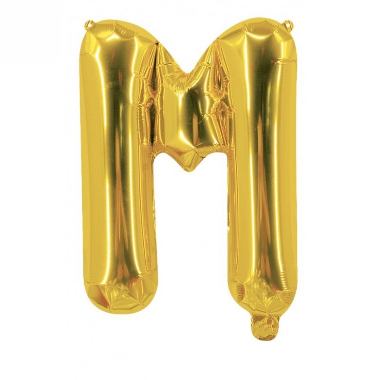 Ballon mylar lettre M or 40cm