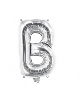 Ballon mylar lettre B argent 40cm