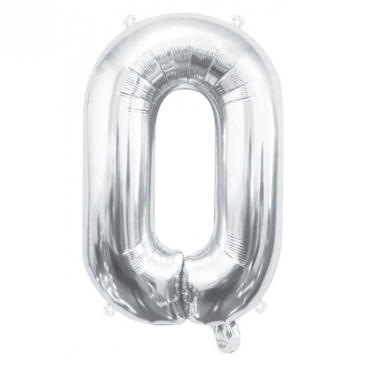 Ballon chiffre 0 argent 100 cm