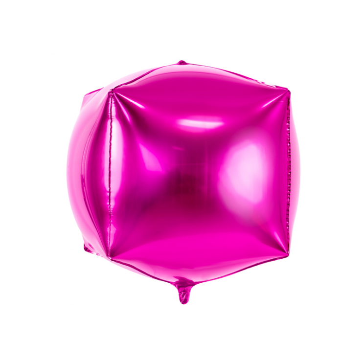 Ballon mylar en forme de cube rose