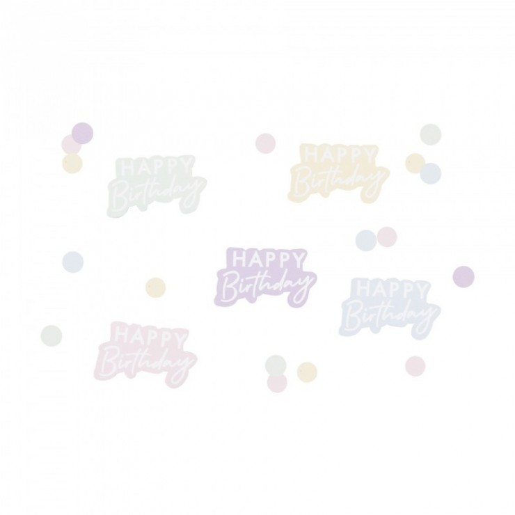 Confetti de table "Happy Birthday" pastel
