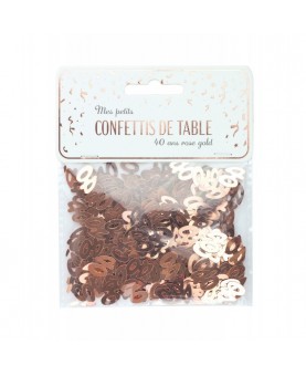 Confettis de table 40 ans rose gold