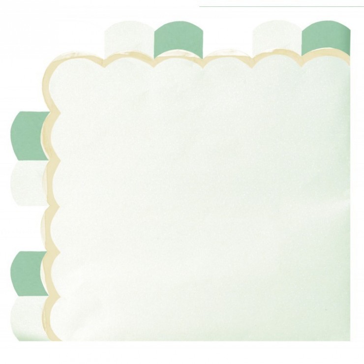 Serviettes festonnées vert pastel