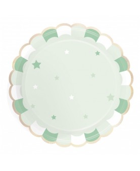 Assiettes festonnées vert pastel