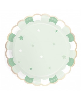 Assiettes festonnées vert pastel