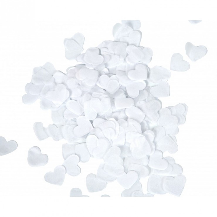 Confettis de scène cœurs blancs
