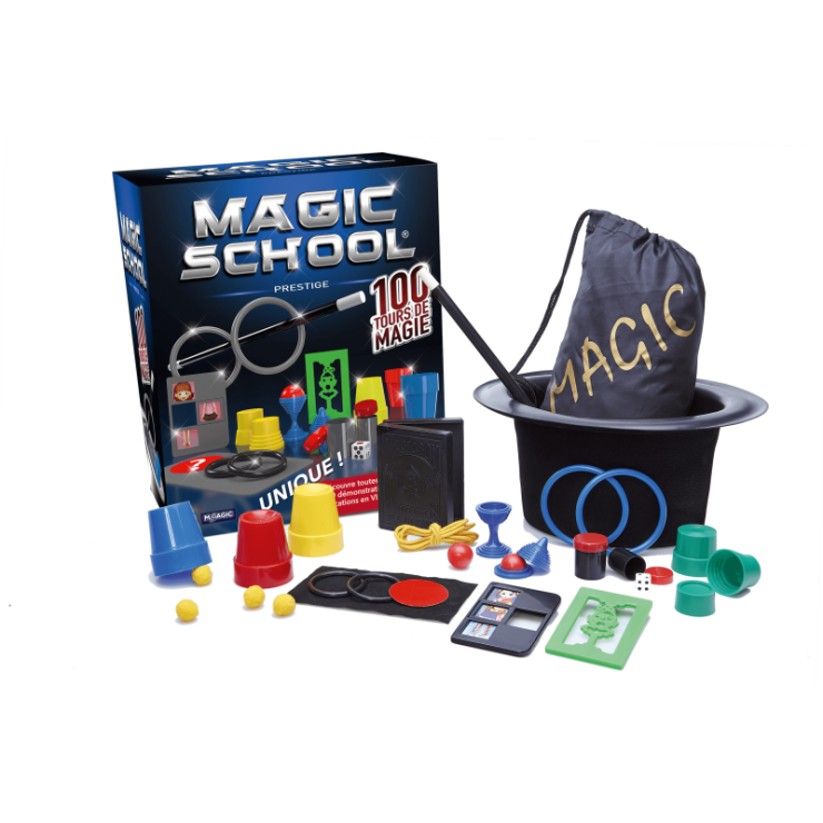 Skirfy Ensemble de tours de magie pour enfants – Kit de magie pour garçons  et filles, ensemble de déguisement de magicien, cadeau de Nouvel An idéal