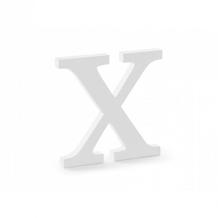 Lettre X en bois blanc