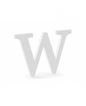 Lettre W en bois blanc