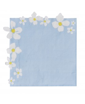 16 serviettes à bordure fleurie