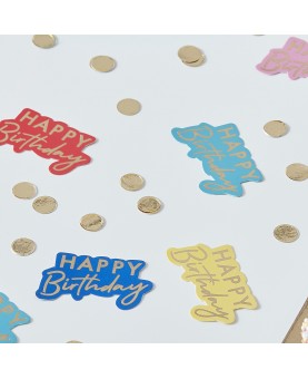 Confetti de table multicolore Happy Birthday