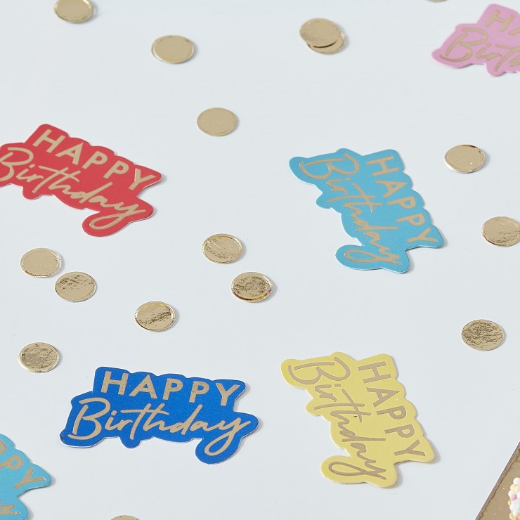 Confetti de table multicolore Happy Birthday