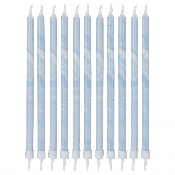 12 bougies d'anniversaire marbre bleu