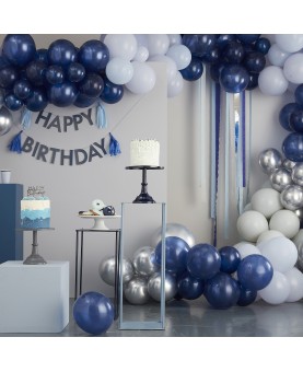 12 bougies d'anniversaire marbre bleu