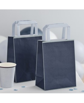 5 sacs cadeaux en papier bleu marine