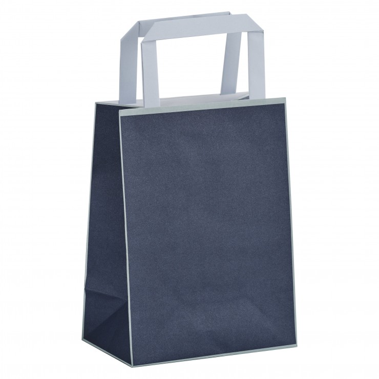 5 sacs cadeaux en papier bleu marine