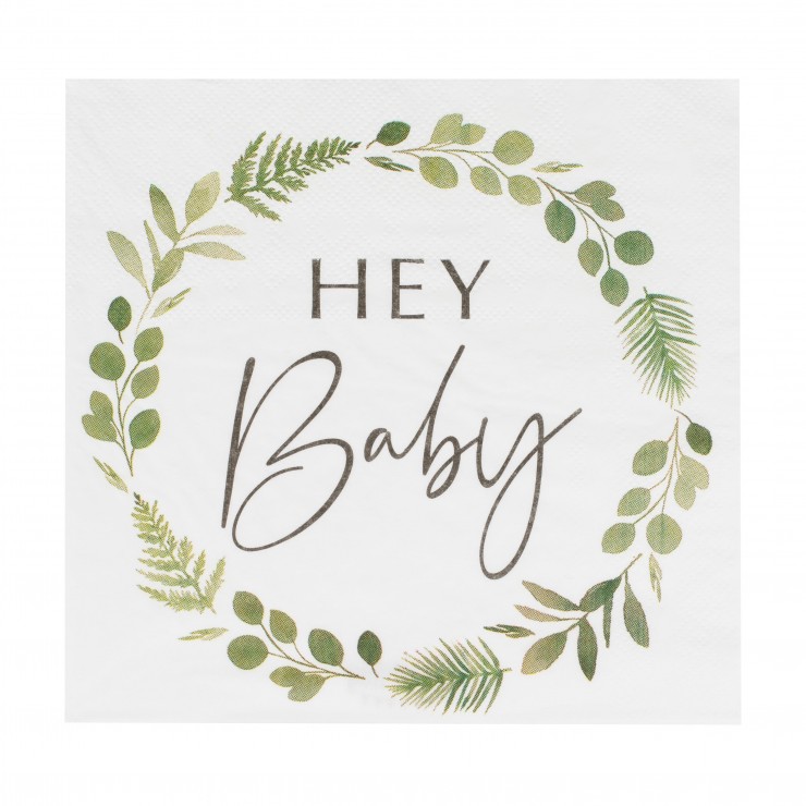 16 serviettes "Hey Baby" Botanique