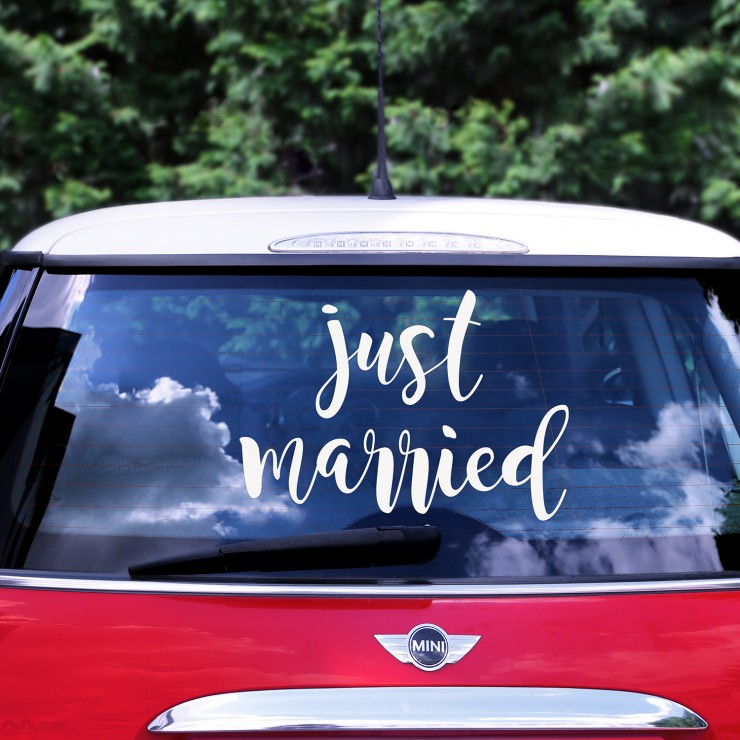 Stickers pour voiture Just married