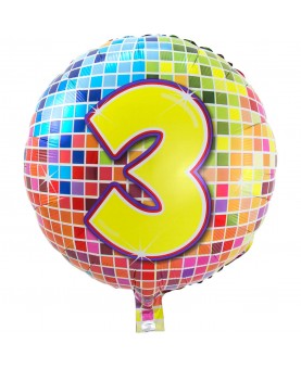 Ballon disco chiffre 3