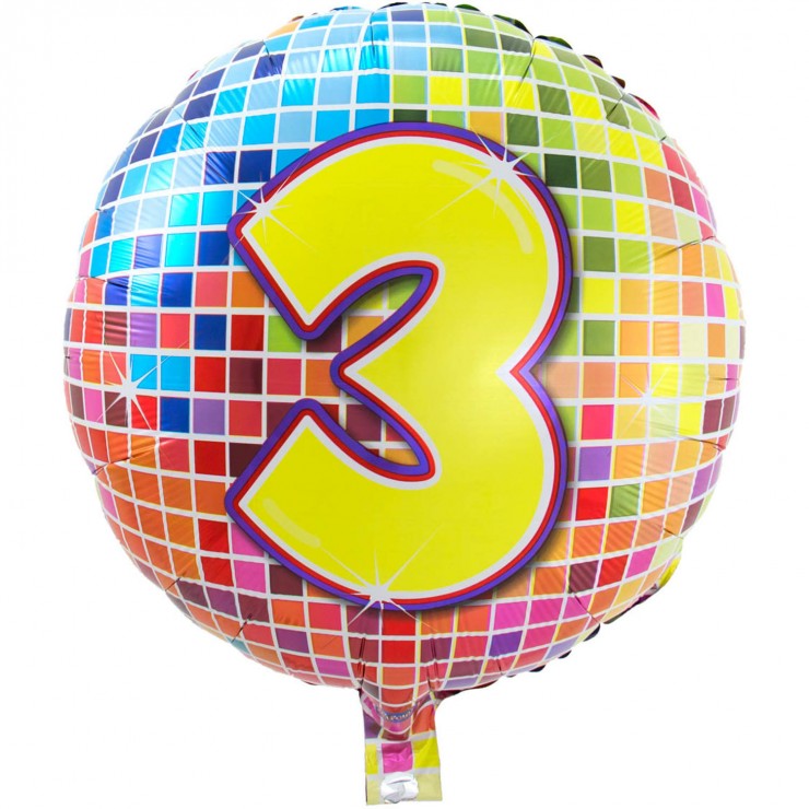 Ballon disco chiffre 3 - Fiesta Republic