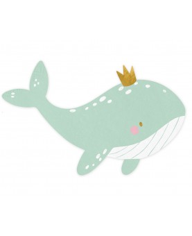 20 serviettes baleine bleue