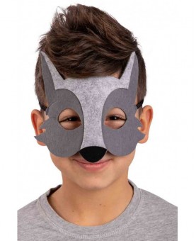 Masque loup gris enfant