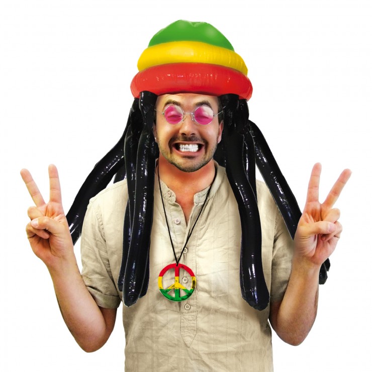 Perruque rasta gonflable
