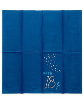 10 serviettes bleu marine "Happy 18th"