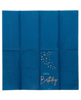 10 serviettes bleu marine "Happy birthday"