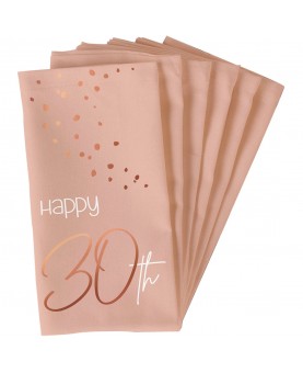 10 serviettes rose poudré "Happy 30th"