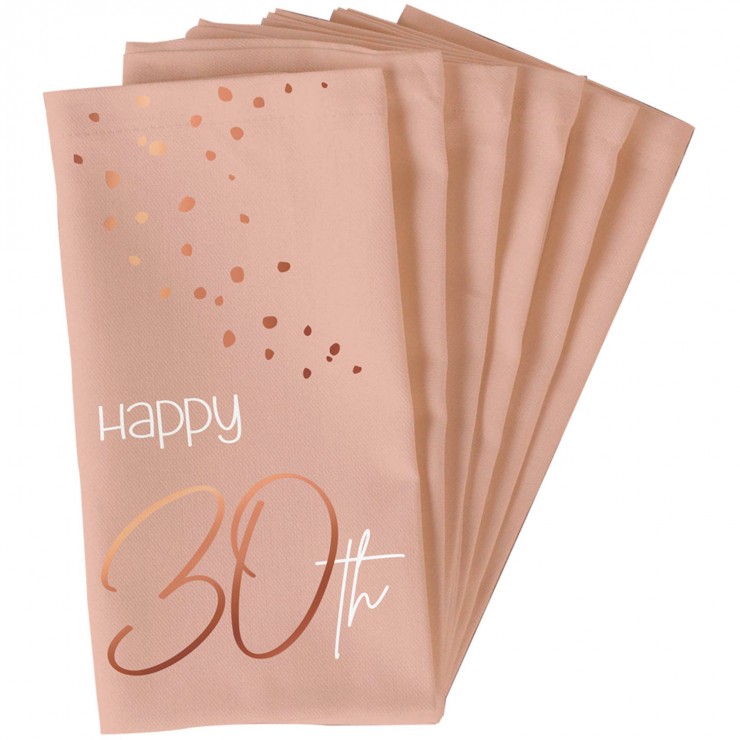 10 serviettes rose poudré "Happy 30th"