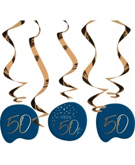 5 décorations à suspendre bleu 50 ans