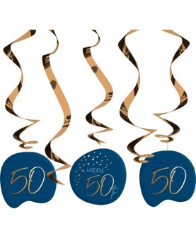 5 décorations à suspendre bleu 50 ans