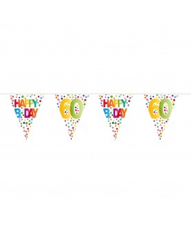 Guirlande multicolore 60 ans "Happy Birthday"