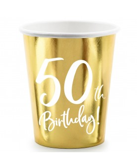 Gobelets dorés 50th birthday