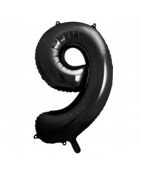 Ballon anniversaire chiffre 9 noir