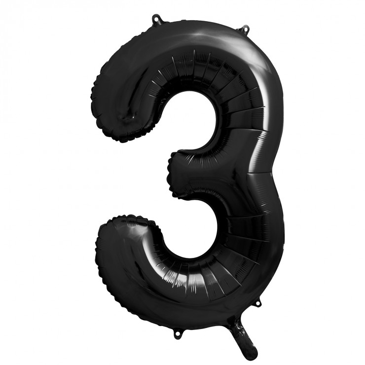 FUNXGO Ballon gonflable chiffre 10 - Noir - Environ 100 cm