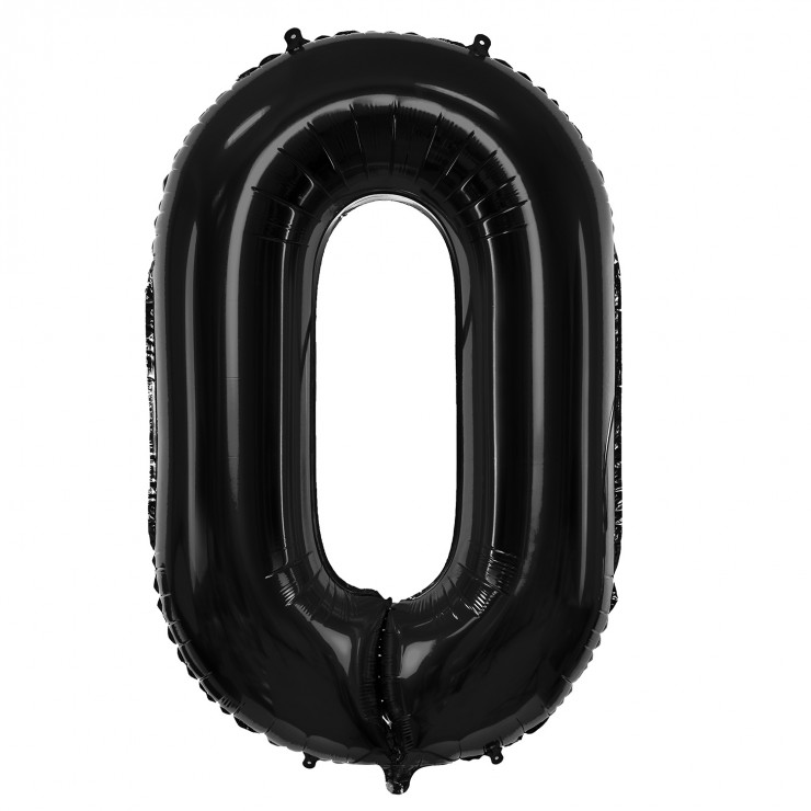 Ballon chiffre 0 noir 86 cm
