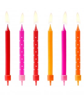6 bougies d'anniversaire colourful