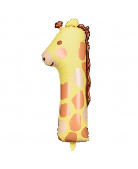 Ballon mylar chiffre 1 Girafe