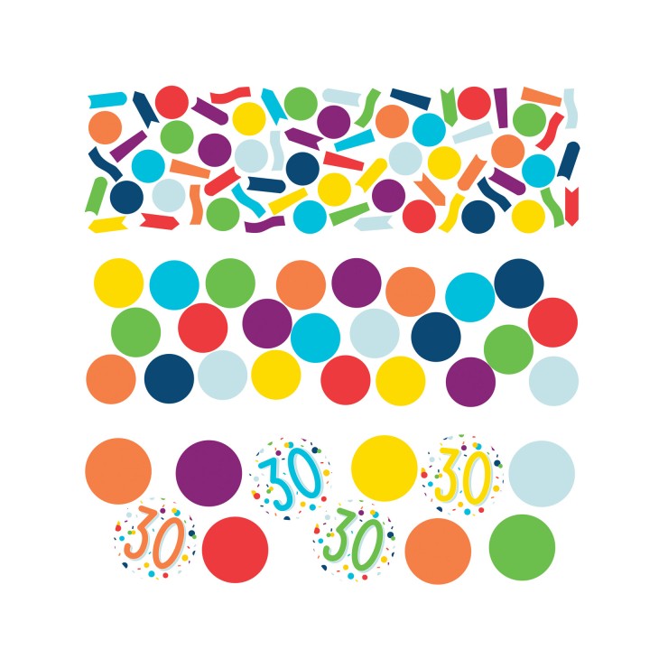 Confettis multicolore 30 ans
