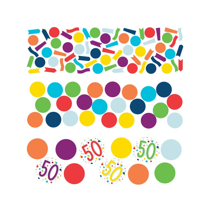 Confettis multicolore 50 ans