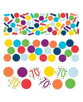 Confettis multicolore 70 ans