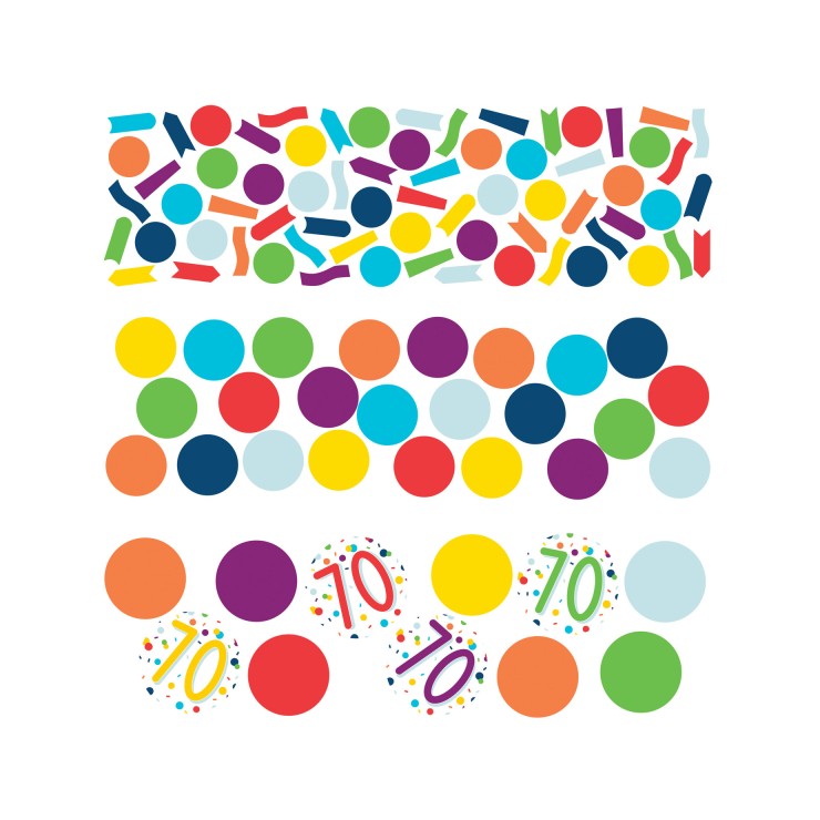 Confettis multicolore 70 ans
