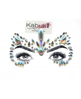 Bijou de visage autour des yeux holographiques & vert clair