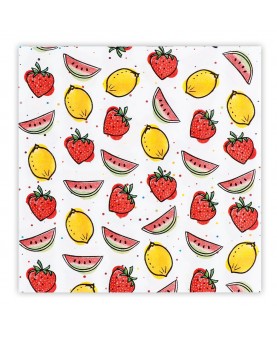 20 serviettes en papier fruits