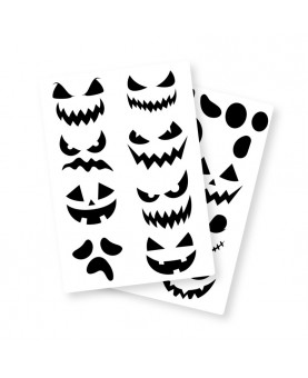Stickers visages Halloween x17