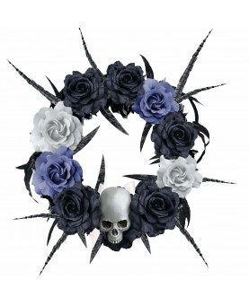 Couronne fleurs avec tête de mort
