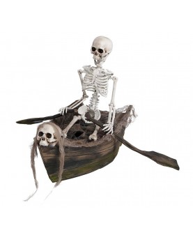 Squelette dans barque animé...