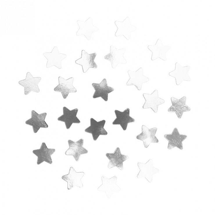 Confettis étoiles argentées